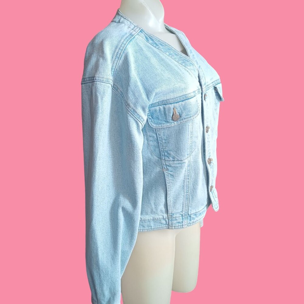 Vintage sz 8 Women's Jacket LizWear Pale Blue Denim Jacket Classic